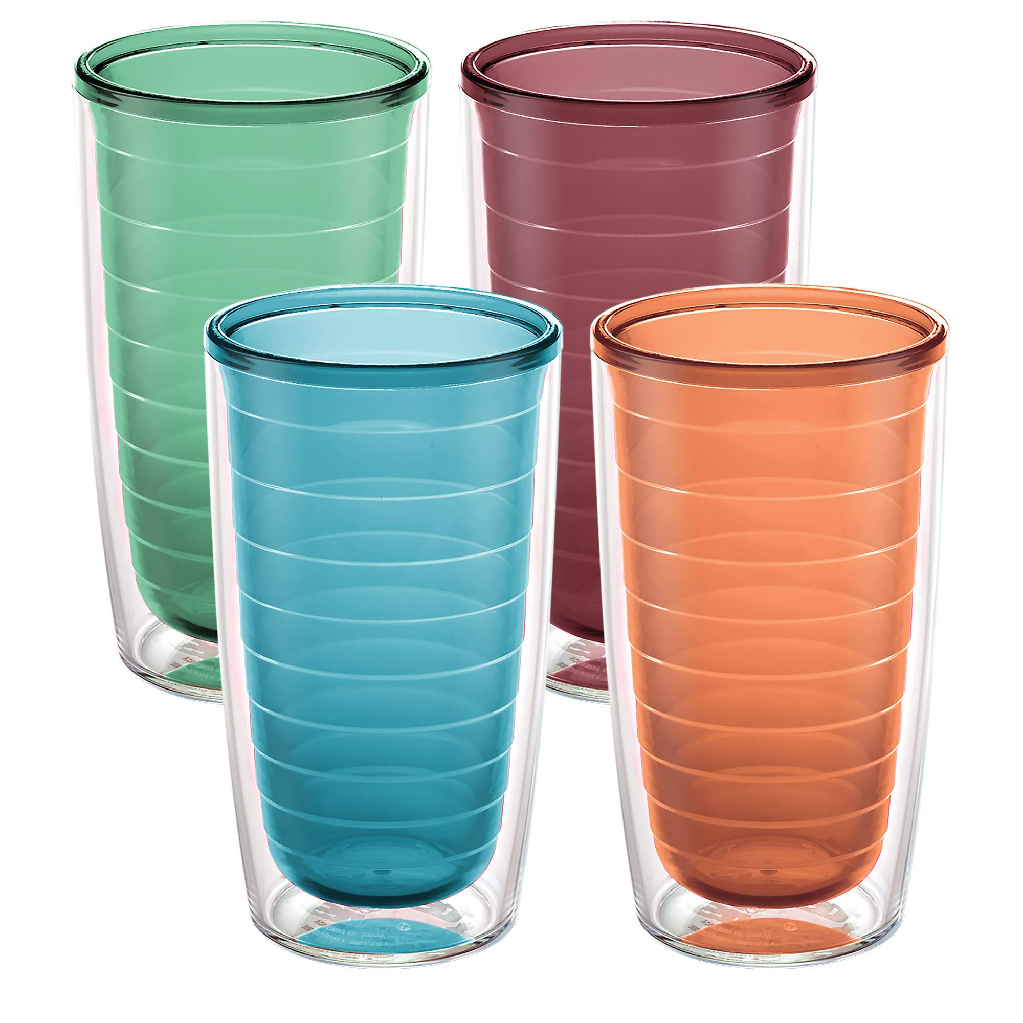 Tervis Clear & Colorful Insulated Tumbler, Size: 16oz - 4pk, Assorted
