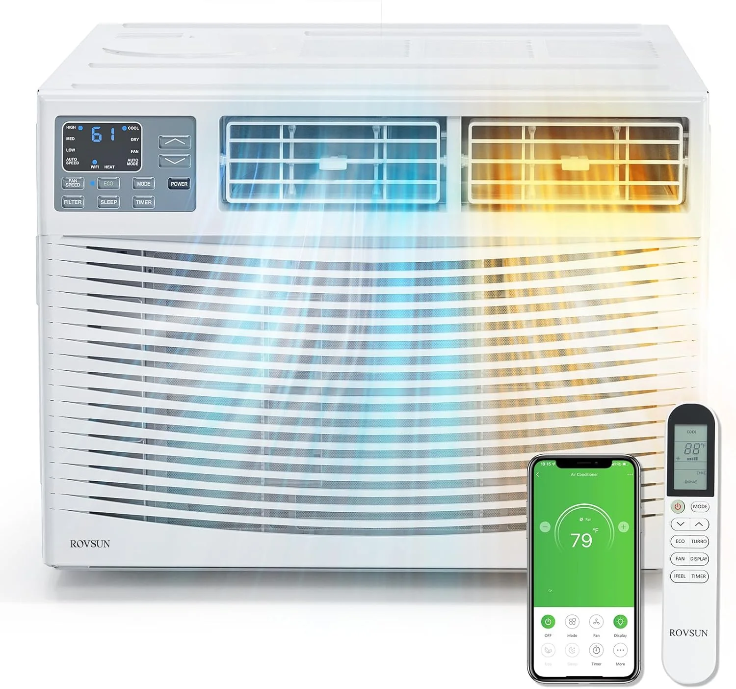 Climatiseur de fenêtre ROVSUN 8000 BTU avec chauffage intégré