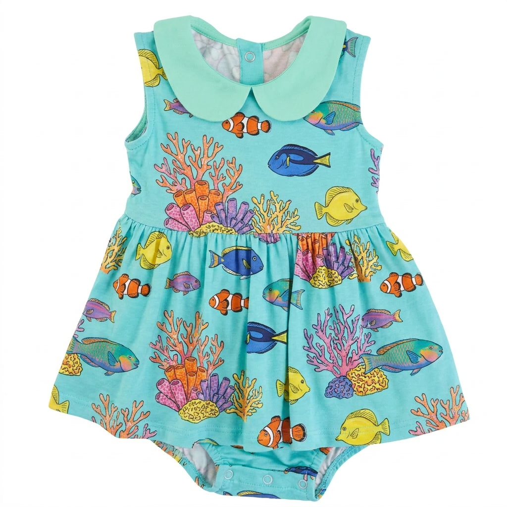 Fashion Trendy Blue Pink Color Cute Daisy Pattern Snap Button Design Baby Girl Romper Dress Jumpsuit Outdoor Picnic Photo Shoot