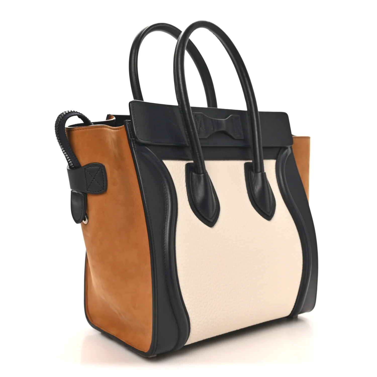 Baby Grained Calfskin Nubuck Micro Tri-Color Luggage White