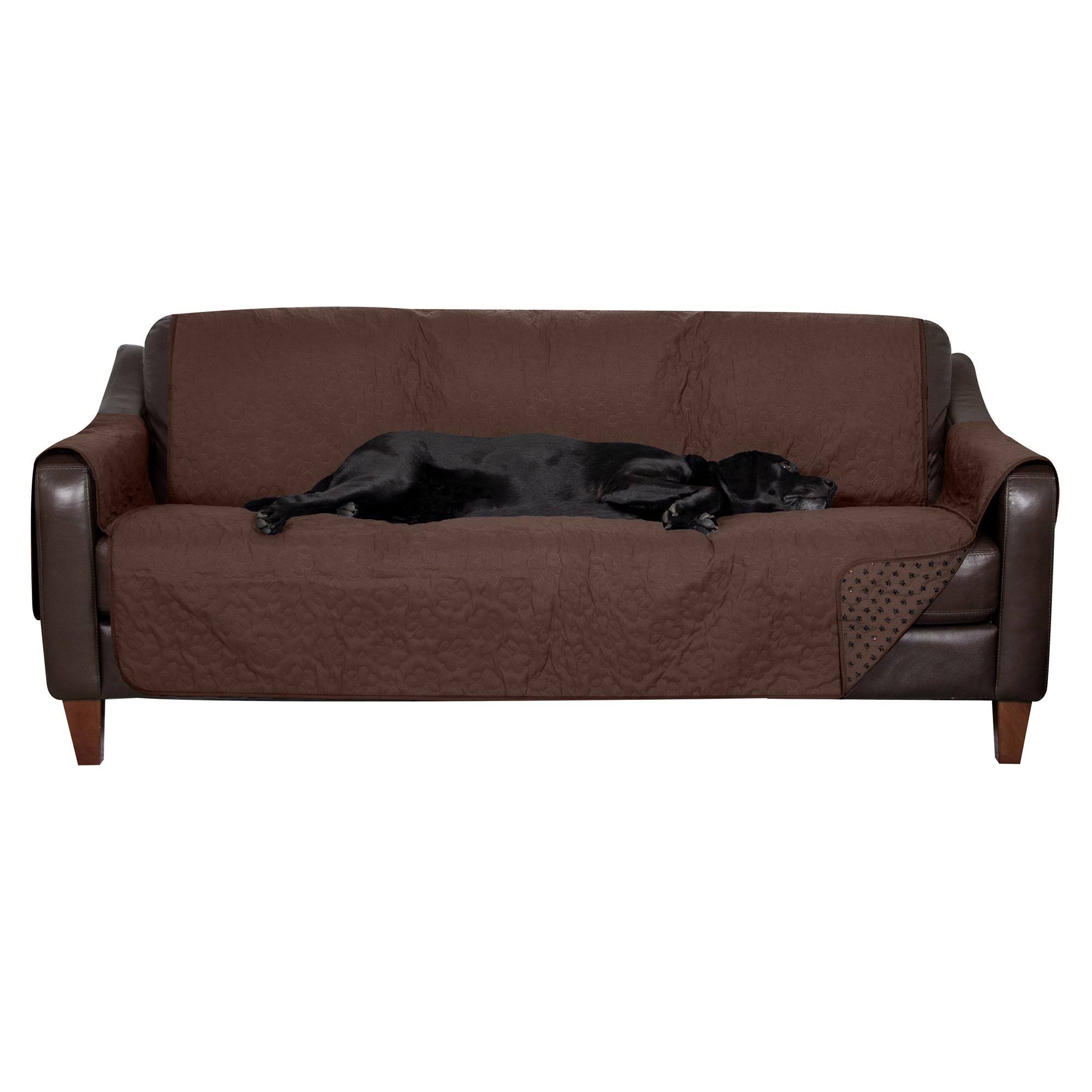 FurHaven Waterproof Non-Skid Back Furniture Protector, Dark Brown, Large Sofa