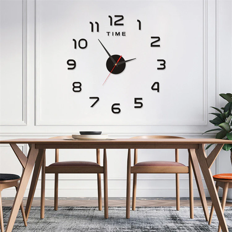 Acrylic Digital Wall Clock Sticker – 40CM Modern Decorative Wall Clock