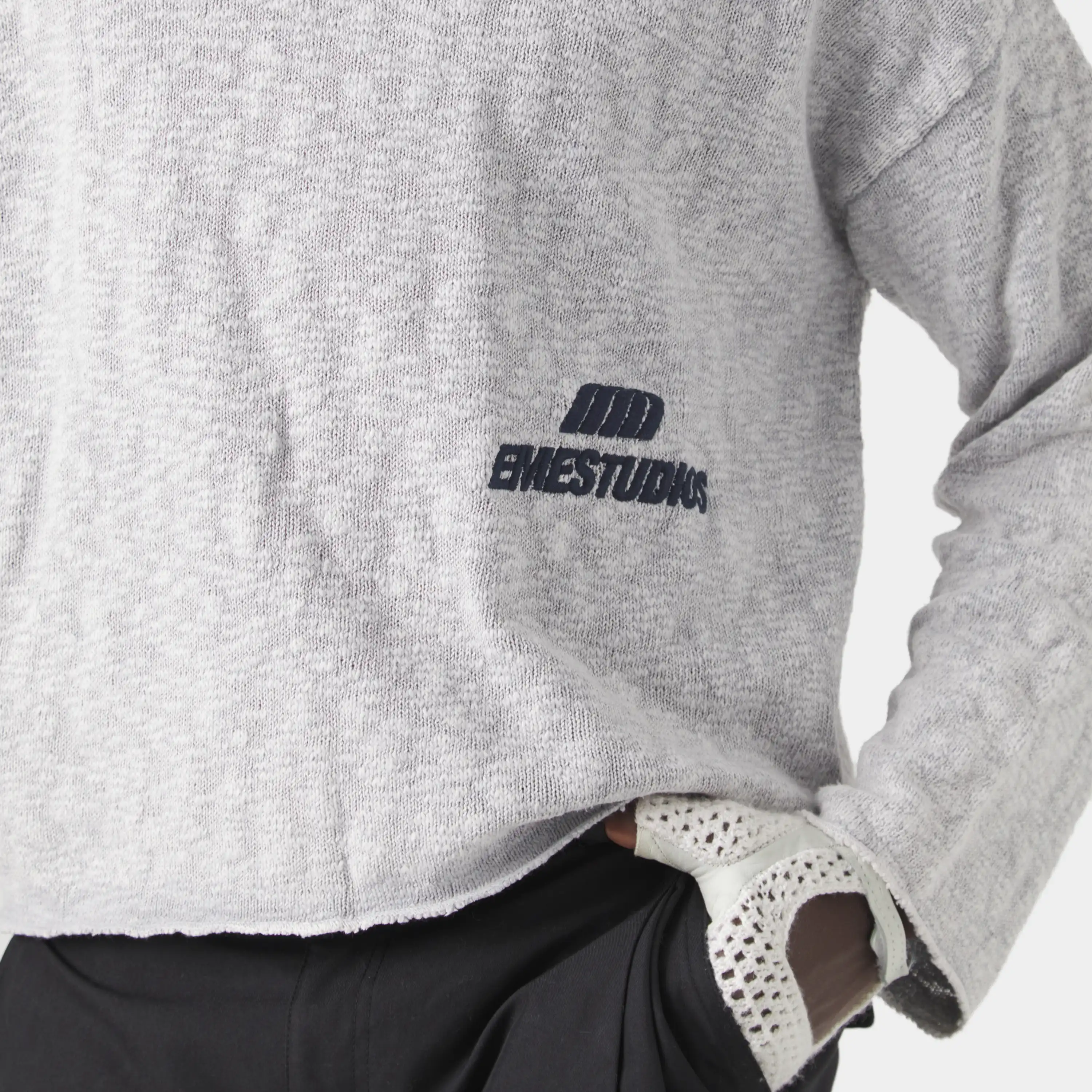 Kiff Grey Distressed Knit Polo