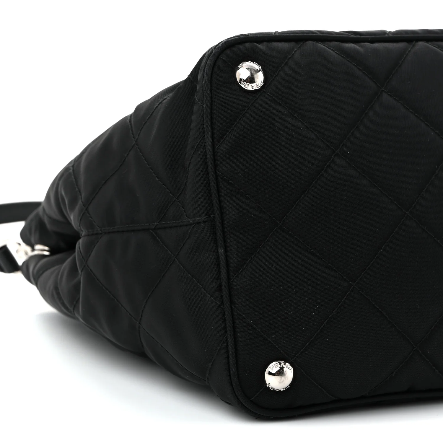 Nylon Tessuto Impuntu Quilted Tote Black
