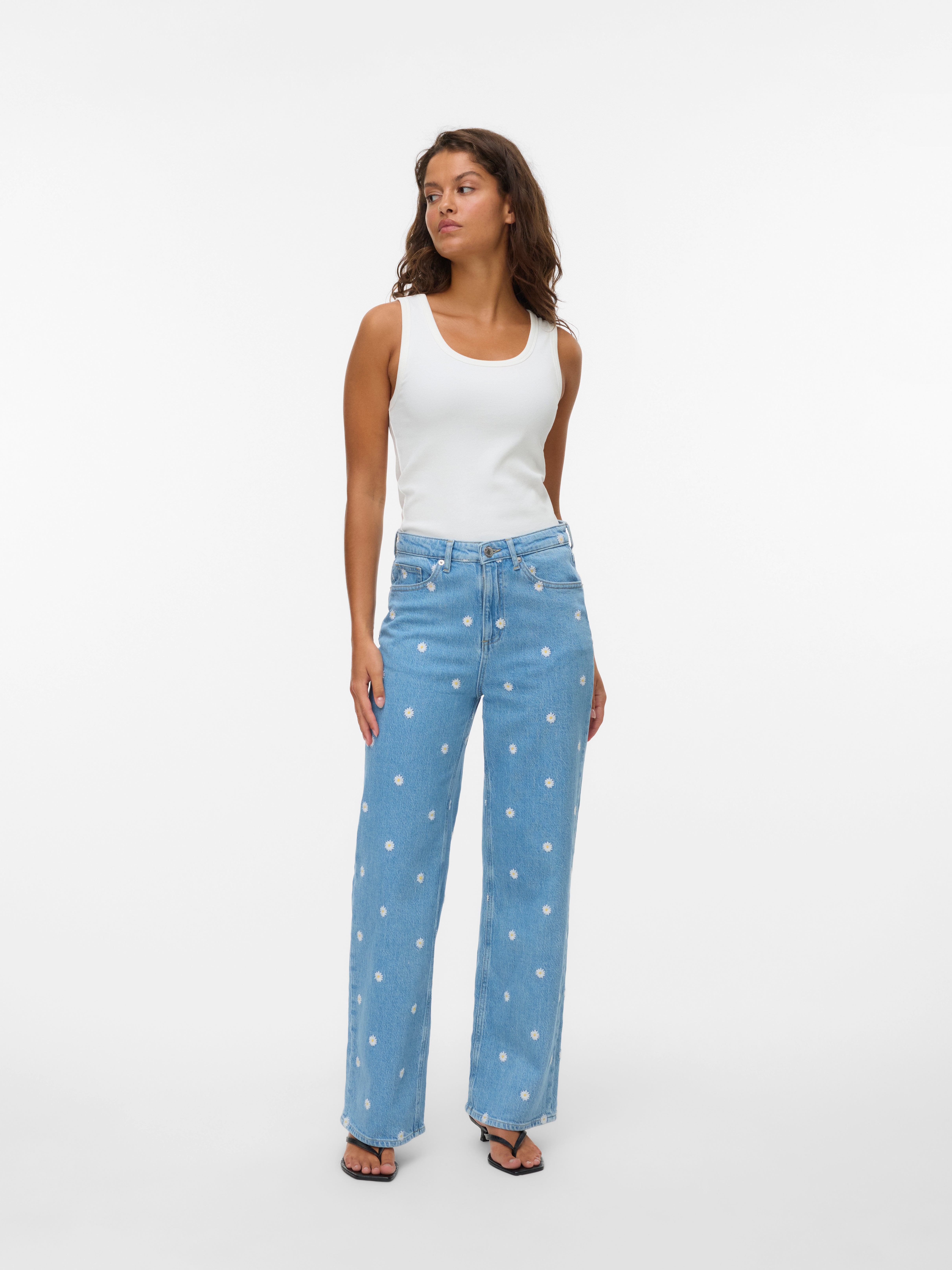 VERO MODA® VMTESSA High rise Wide Fit - Cropped Jeans