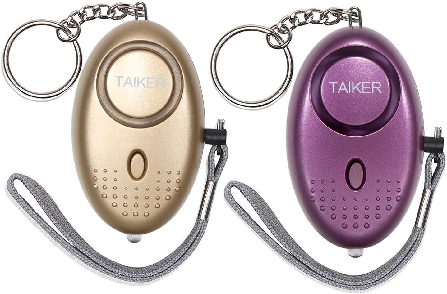 Personal Alarm for Women 140DB Emergency Self-Defense Security Alarm Keychain with LED Light for Women Kids and Elders-2 Pack (Gold & Purple)