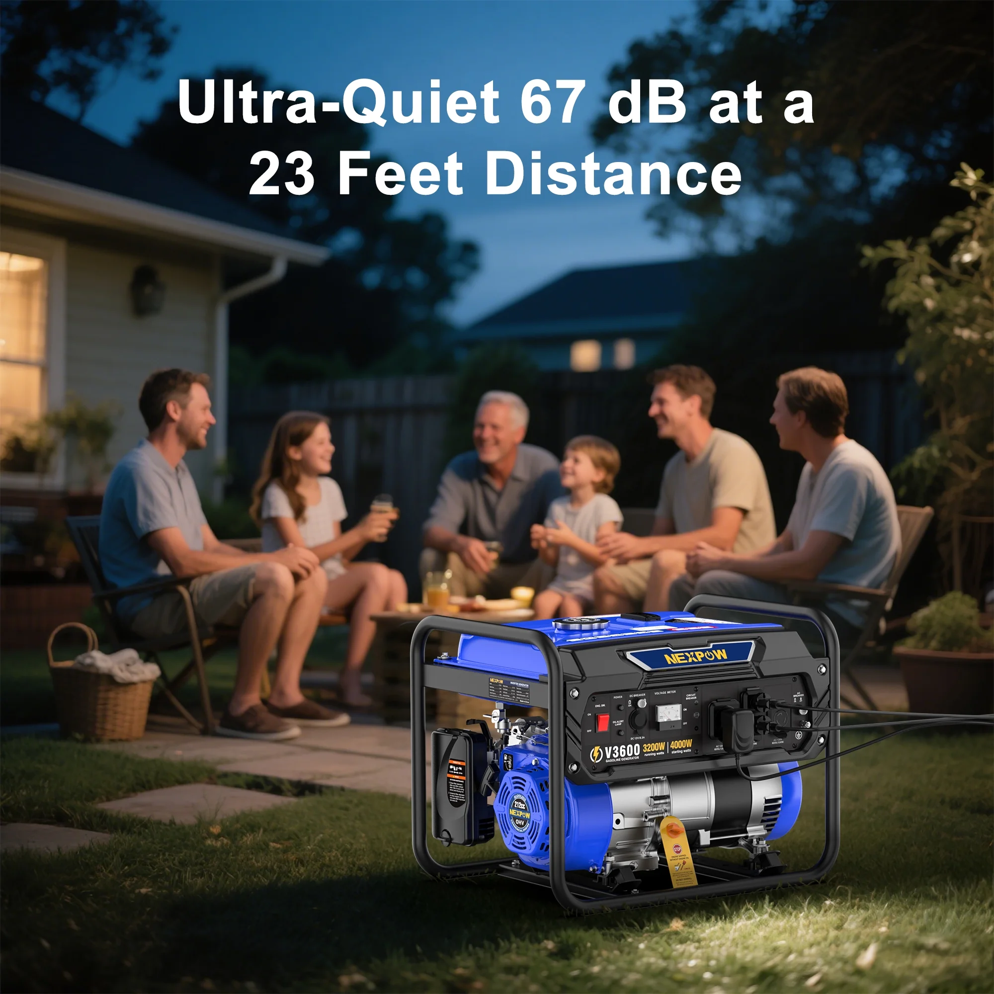 4000W Portable Generator, Gasoline Powered RV Ready Generator for Backup Home Outdoor Camping, EPA Compliant, 9H Full Load Runtime, Open Frame(4000 W) - Image 5