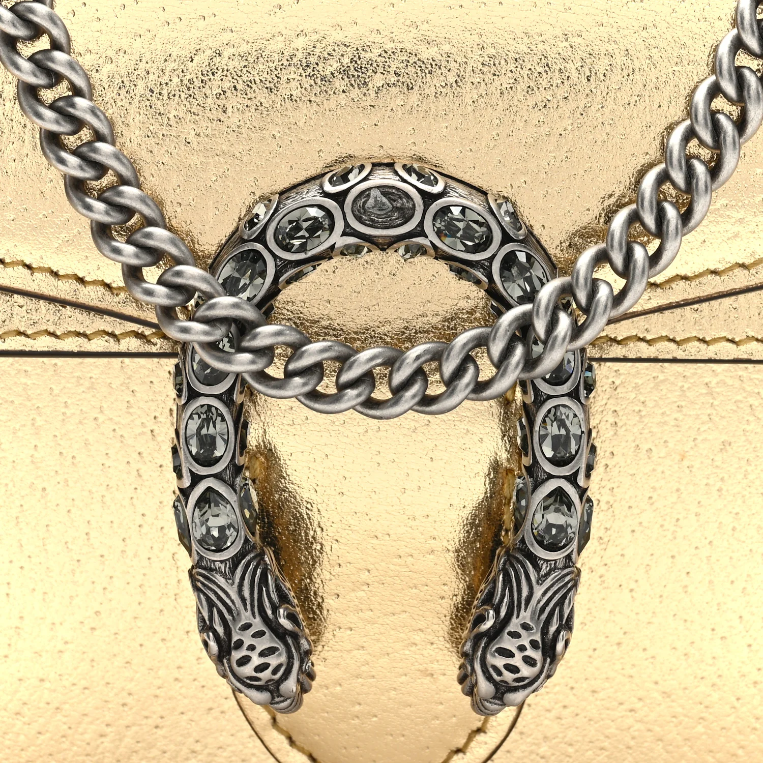 Metallic Calfskin Super Mini Dionysus Shoulder Bag Gold