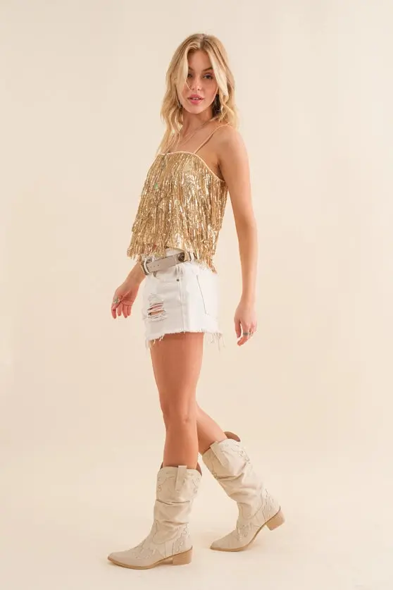 Sequin Tiered Cami