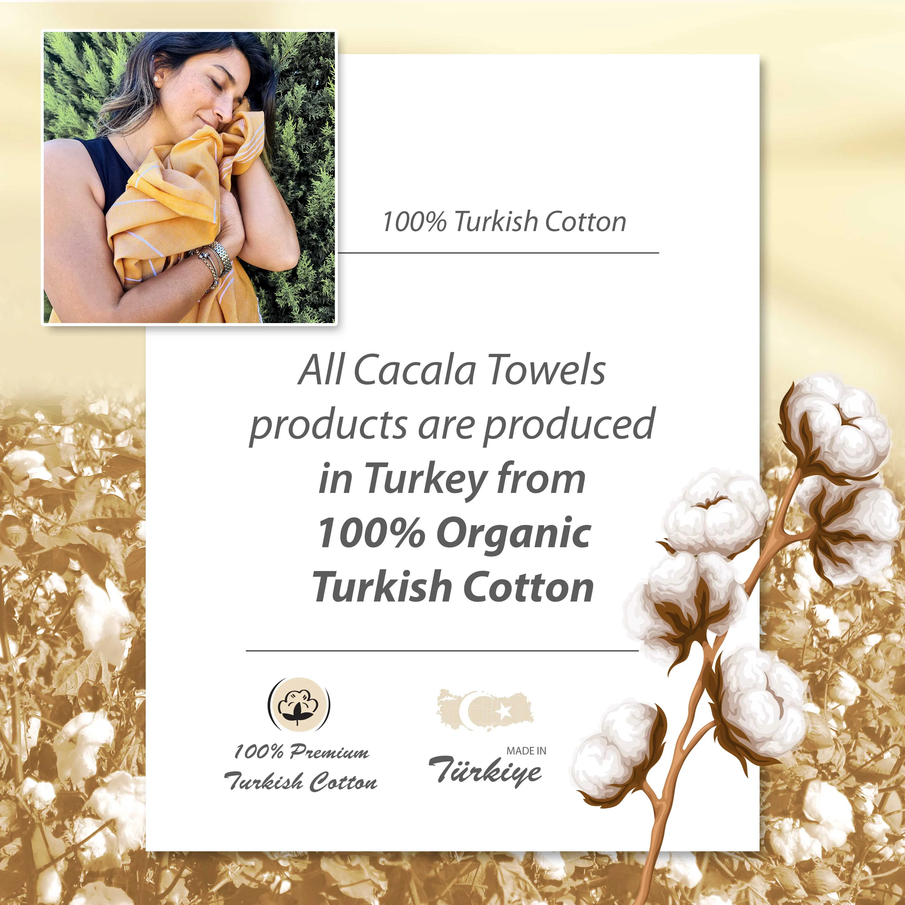 Cacala Turkish Beach Towel 100% Cotton, Set of 4, Sand-Free and Quick-Drying Perfect as an Extra Large Travel Towel, Beach Accessory, or Gift for Beach Lovers, 39�� x 70��