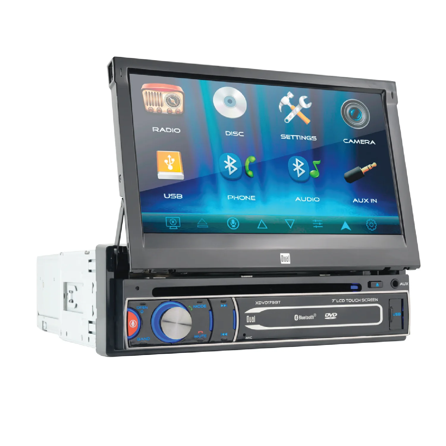 XDVD179BT 7 inch Single DIN Car Stereo, Motorized Touch Screen, CD/DVD, New - Image 7