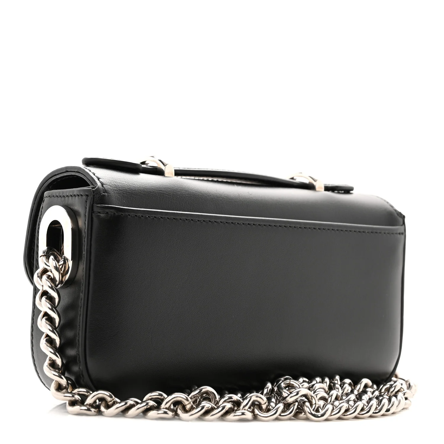 Senna Calfskin Petite GG Top Handle Shoulder Bag Black