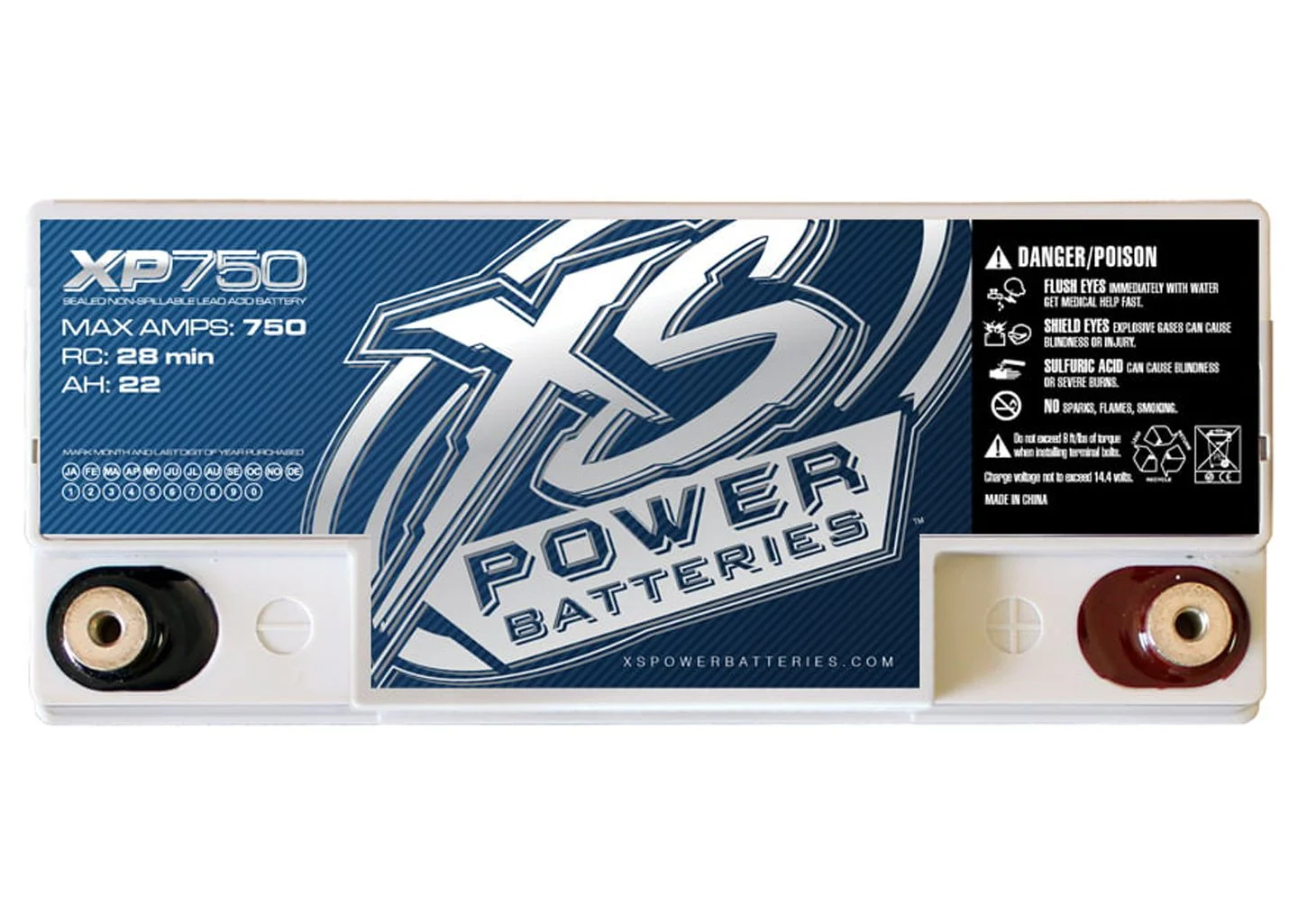 XS Power XP750 12 Volt 750 Amp Deep Cycle AGM Car Audio Battery/Power Cell