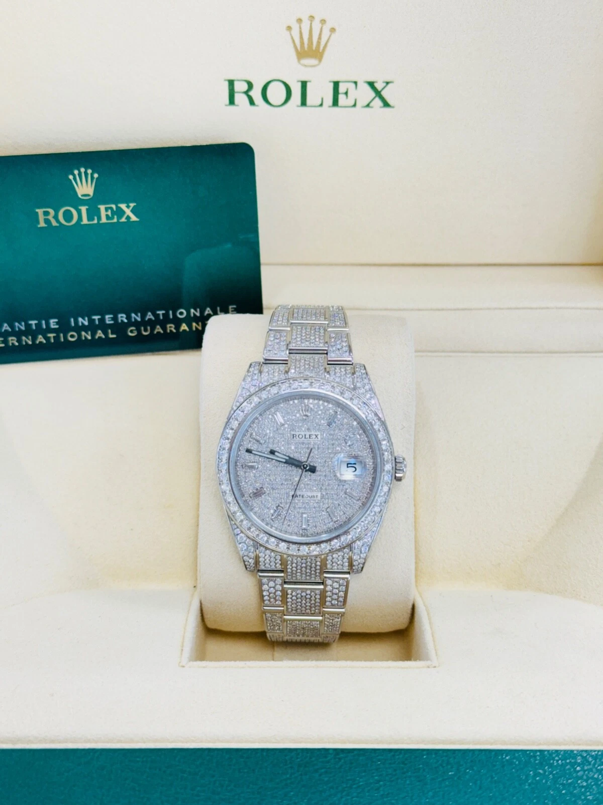 Rolex Datejust 41 126300 Fully Custom Diamond Pave Rectangular Dial