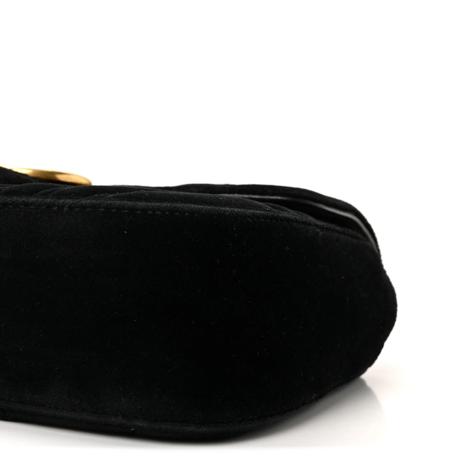 Velvet Matelasse Mini GG Marmont Shoulder Bag Black