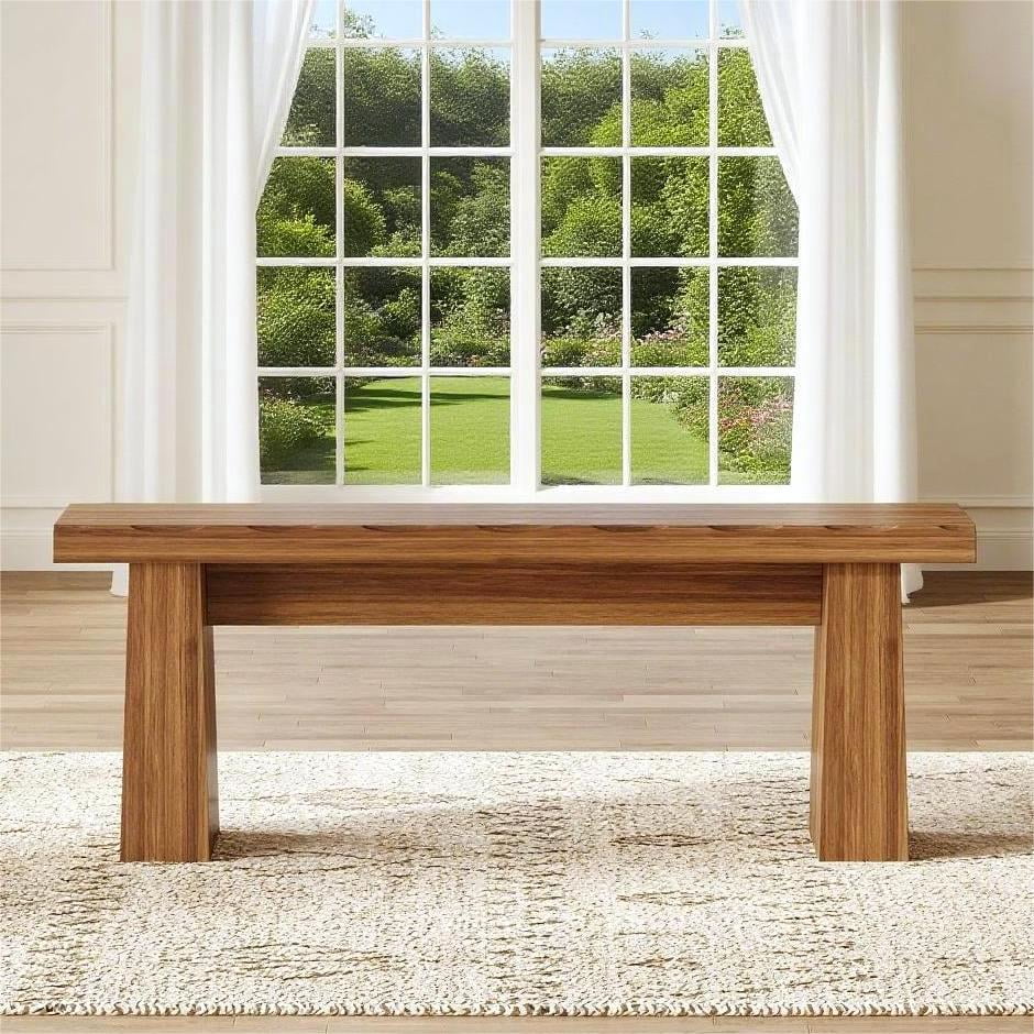 Fnova 48 Wooden Two - Person Backless Entryway Bench with Under - Bench Storage for Outdoor Garden, Living Room, Bedroom, Dining Room, Hallway