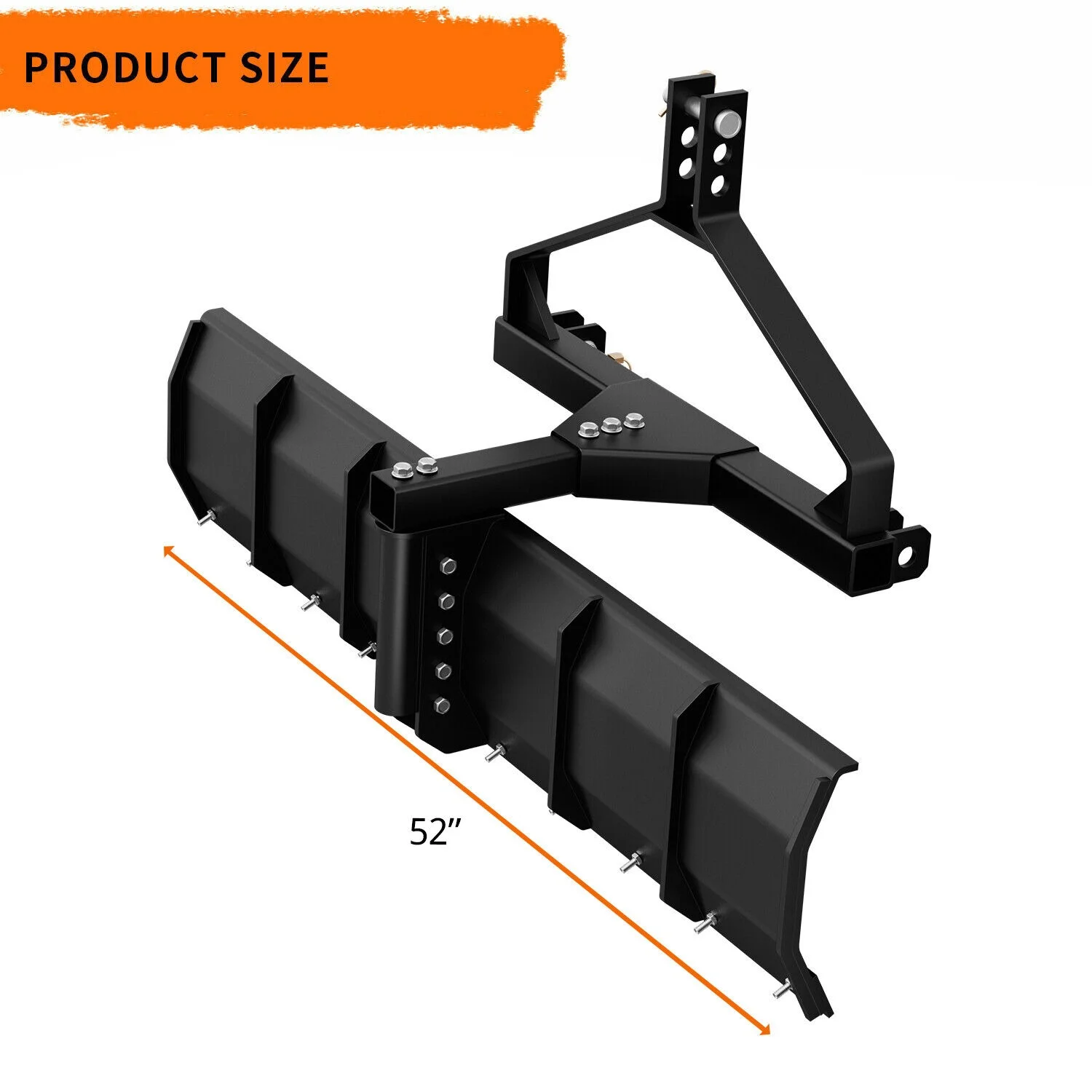 3 Point Rear Grading Blade for Tractor Cat 1 Heavy Duty Steel Scrpaer 52 in Width Steel Driveway Leveling Heavy Scraping - Image 2