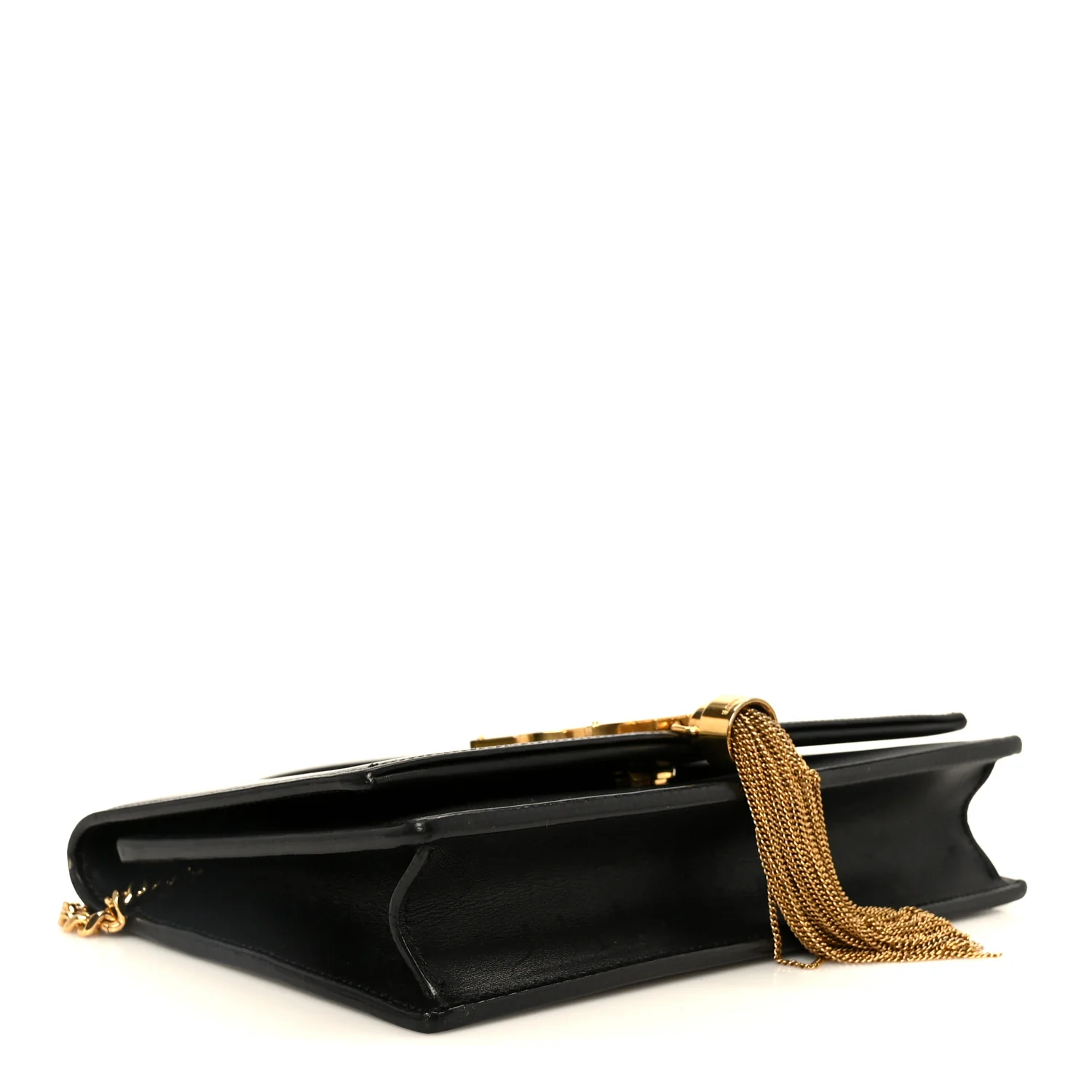 Smooth Calfskin Classic Monogram Kate Tassel Chain Wallet Black