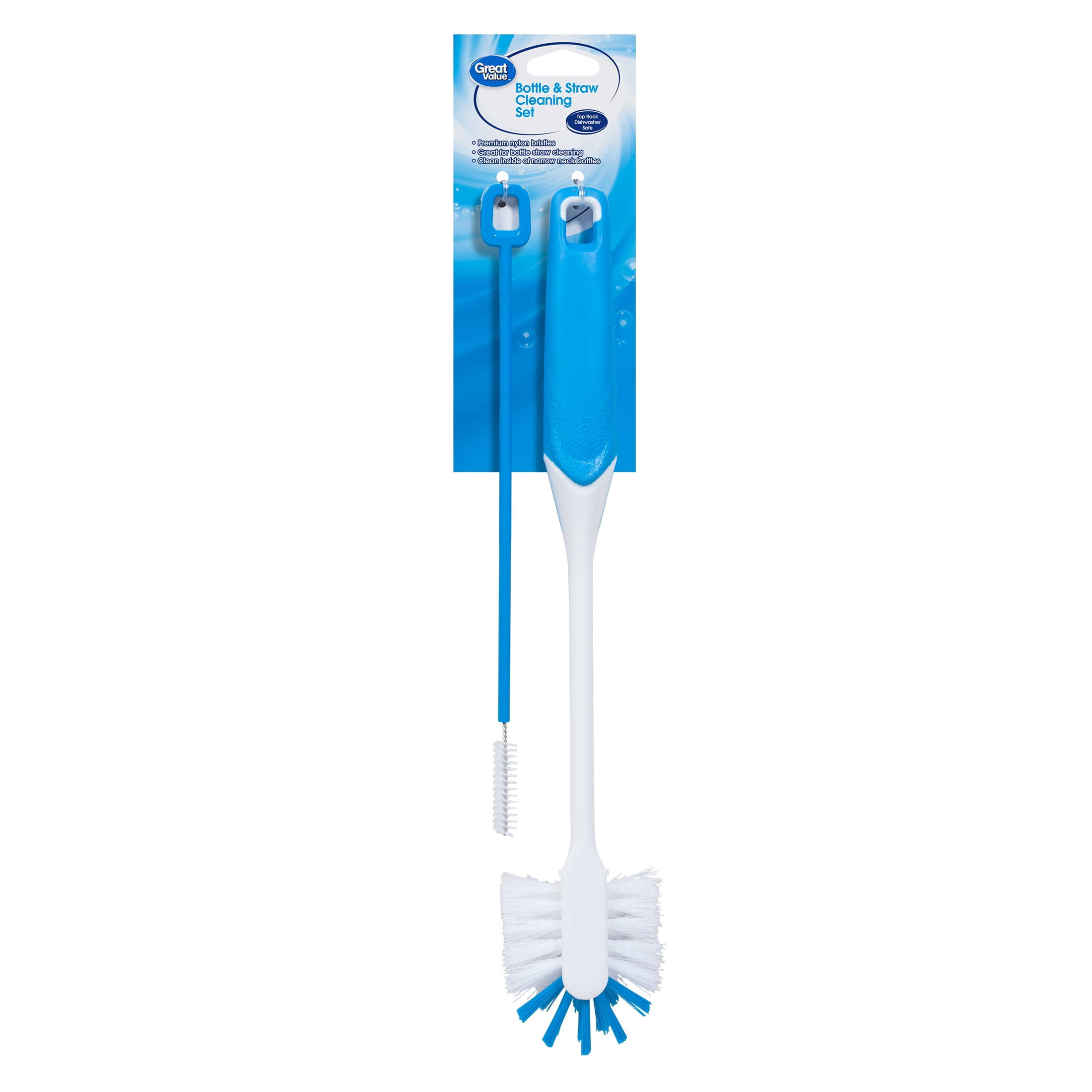 Great Value Bottle & Straw Cleaning Set, Blue