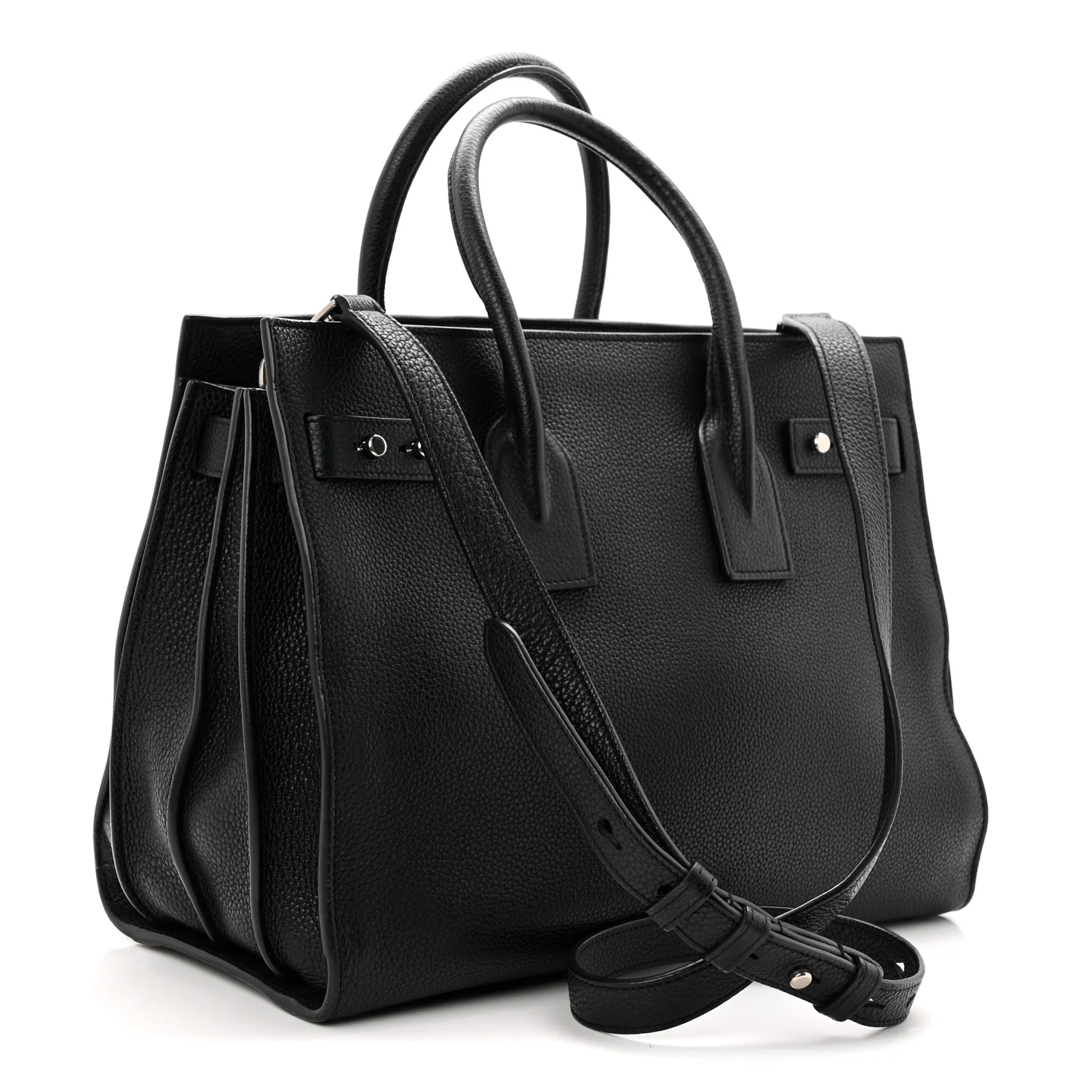 Grained Calfskin Small Supple Sac De Jour Black