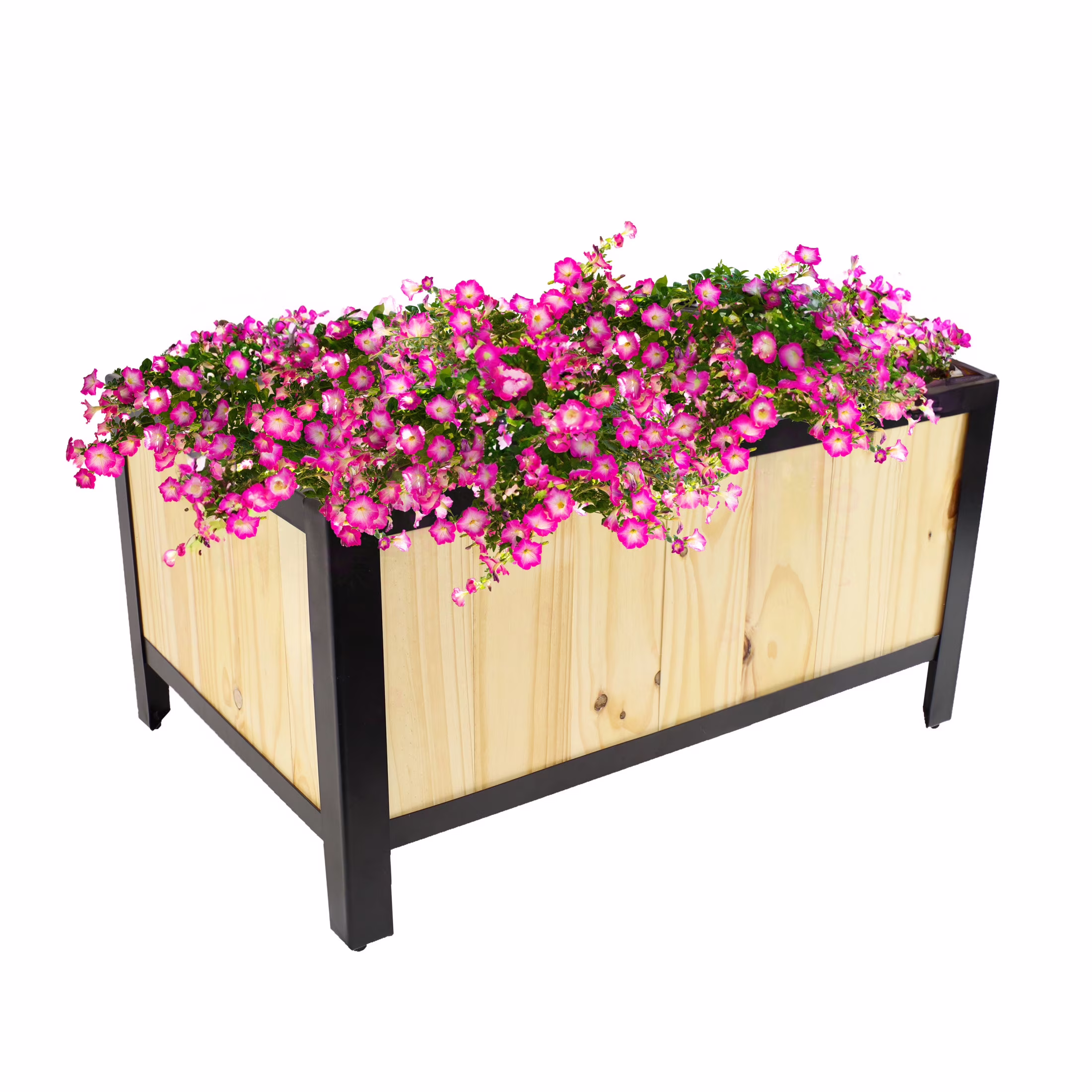 Sunnydaze 37 x 13 x 10.5 Natural Acacia Wood Rectangular Raised Garden Bed Planter Box