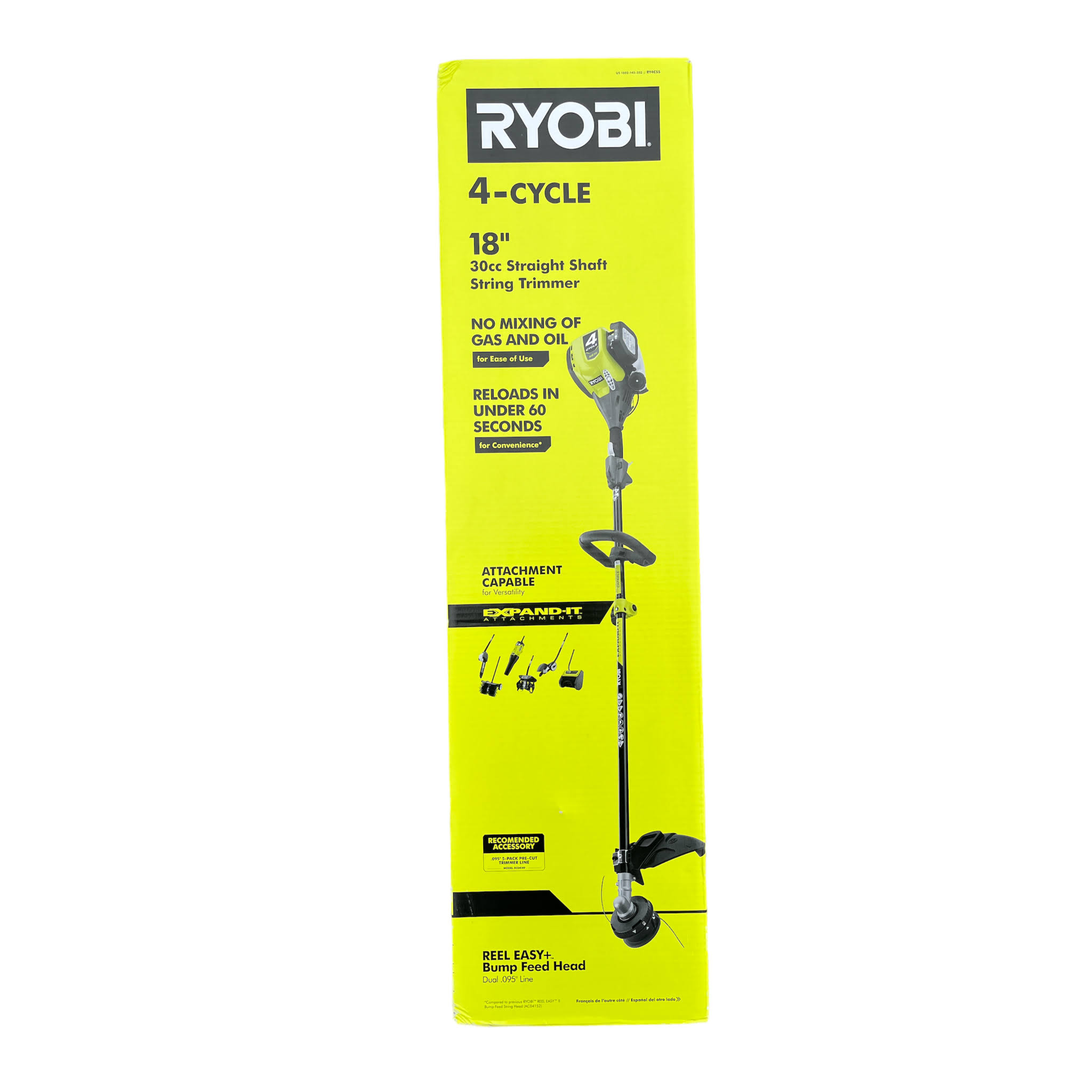 Ryobi 4-Cycle 30cc Attachment Capable Straight Shaft Gas Trimmer