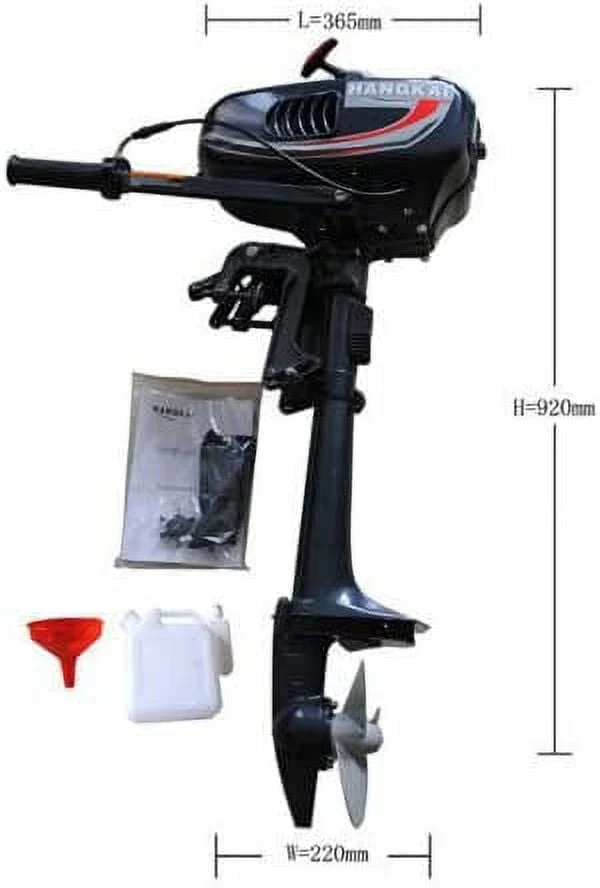 2 Stroke 3 5 HP Heavy Duty Outboard Motor Boat Engine Water Cooling 92CM Length Image 7