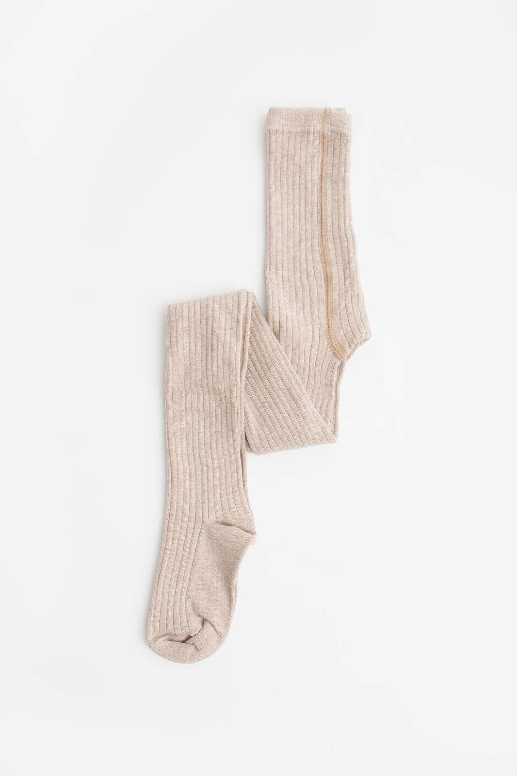 Beige katoenen rib maillot