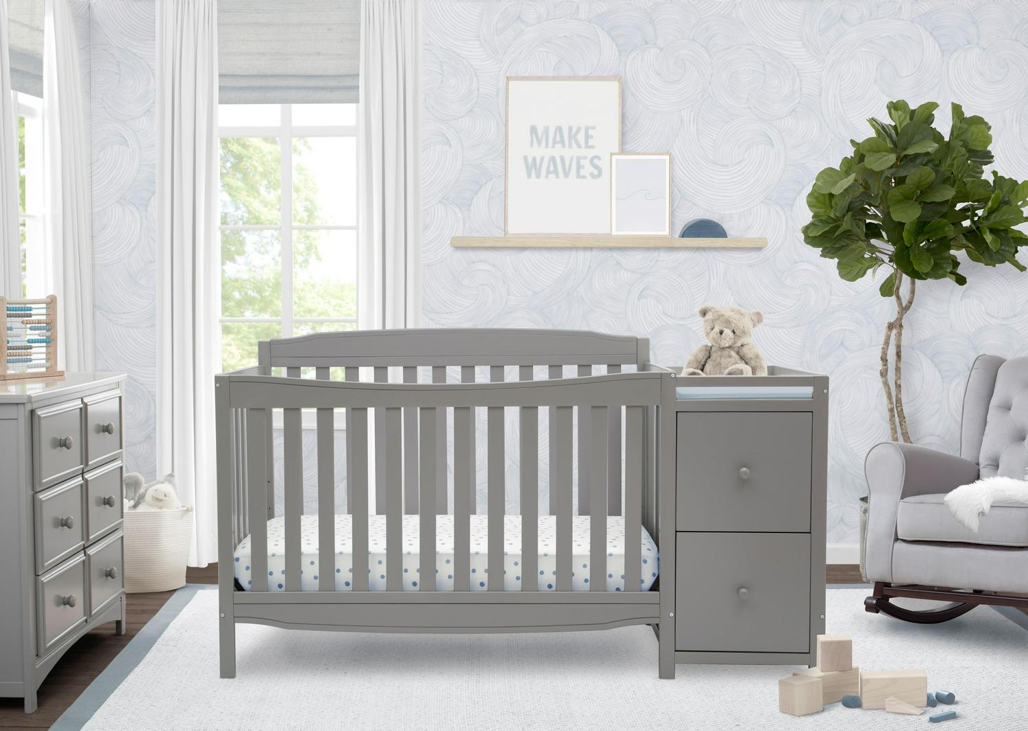 Mason 6-in-1 Convertible Crib and Changer. Gray - Image 2