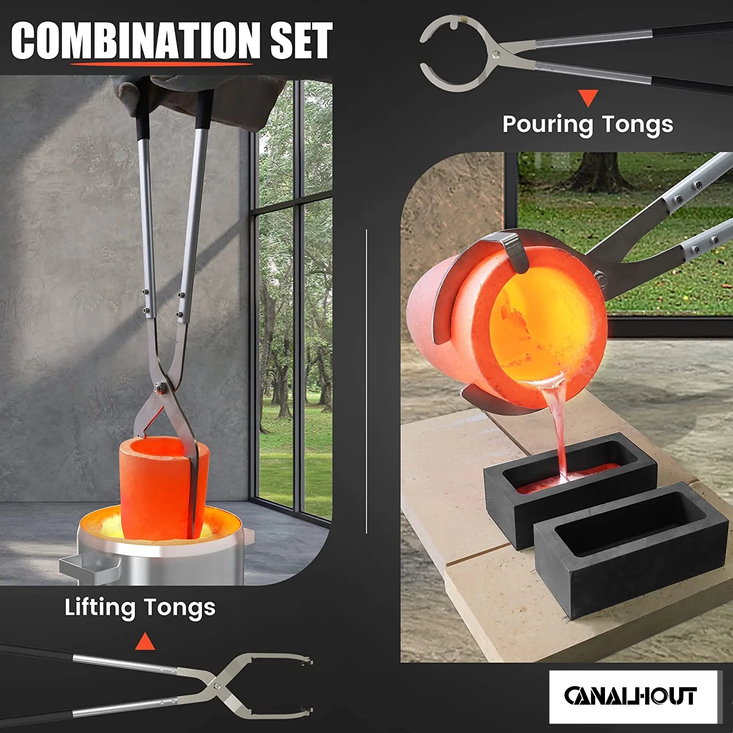 7KG Propane Melting Furnace Kit with Two Tongs and Crucible, All New Kiln Metal Foundry Furnace Smelting Gold Silver Copper Aluminum, Metal Recycle Home Smelting Casting Tool(7KG) - Image 8
