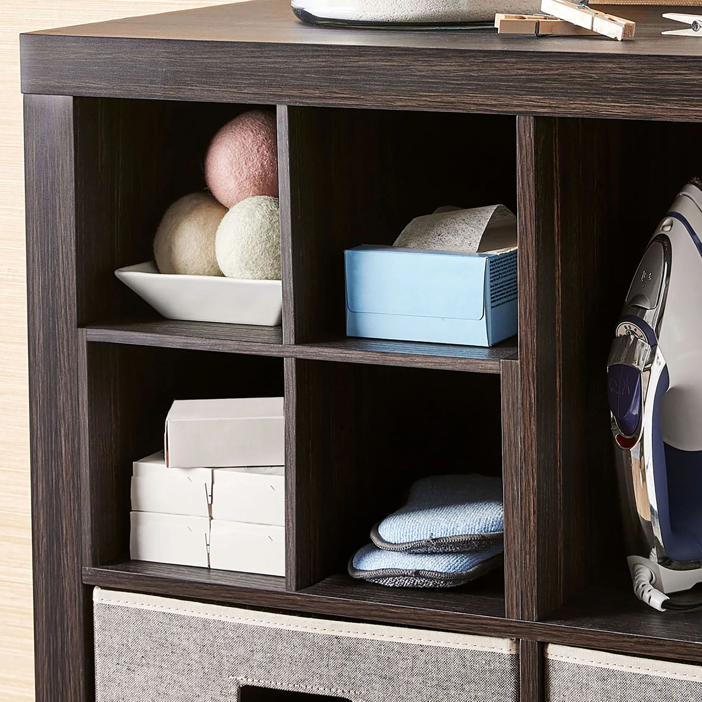 Better Homes & Gardens 9 Cube and 3 Better Homes & Gardens Quad Inserts Bundle-Tobacco Oak
