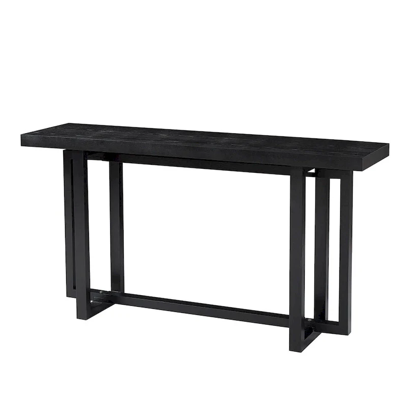 59 in. Rectangular Console Table with MDF Top and Rubberwood Legs