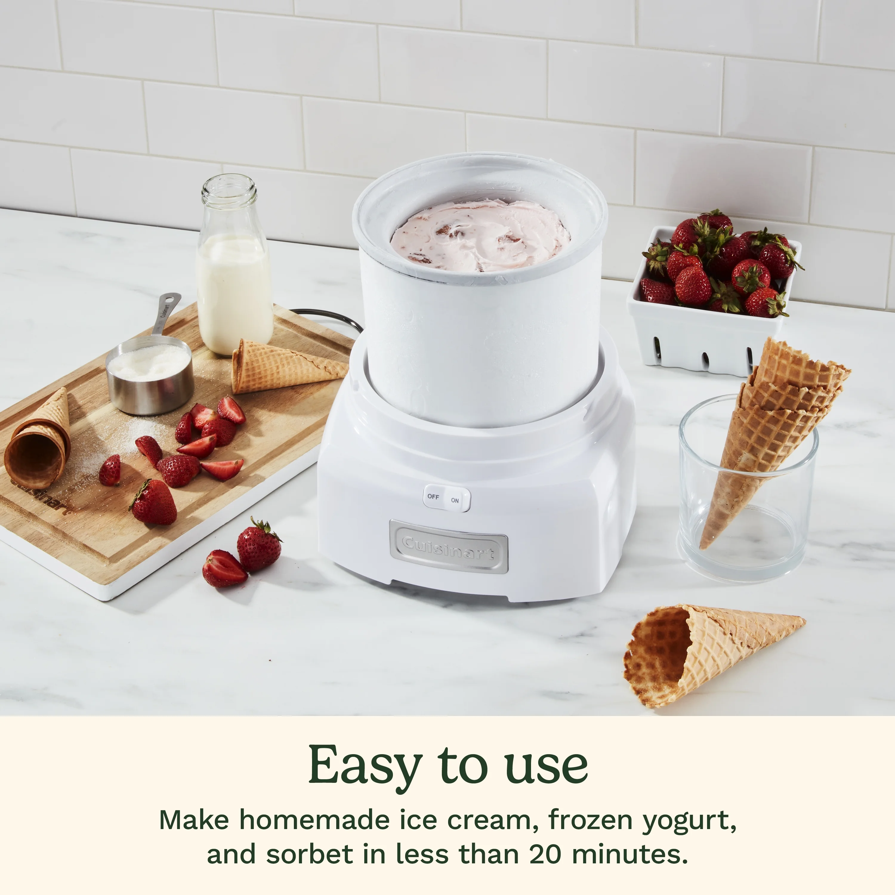 Ice Cream/Yogurt Makers Frozen Yogurt �C Ice Cream Sorbet Maker(White) - Image 2