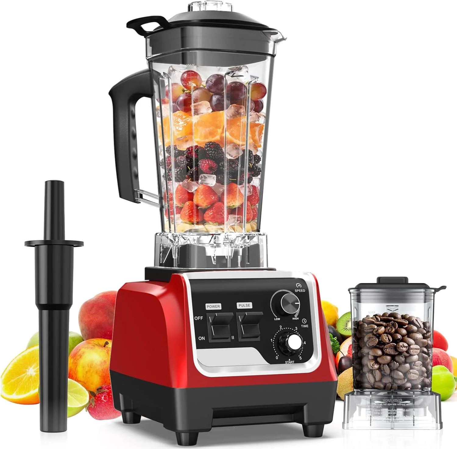 Blender 1800 W pour smoothies, grande capacité (70 oz), avec bol broyeur de 20 oz - 28 000 tr/min, idéal pour piler la glace, préparer des boissons glacées, des milkshakes et des purées.