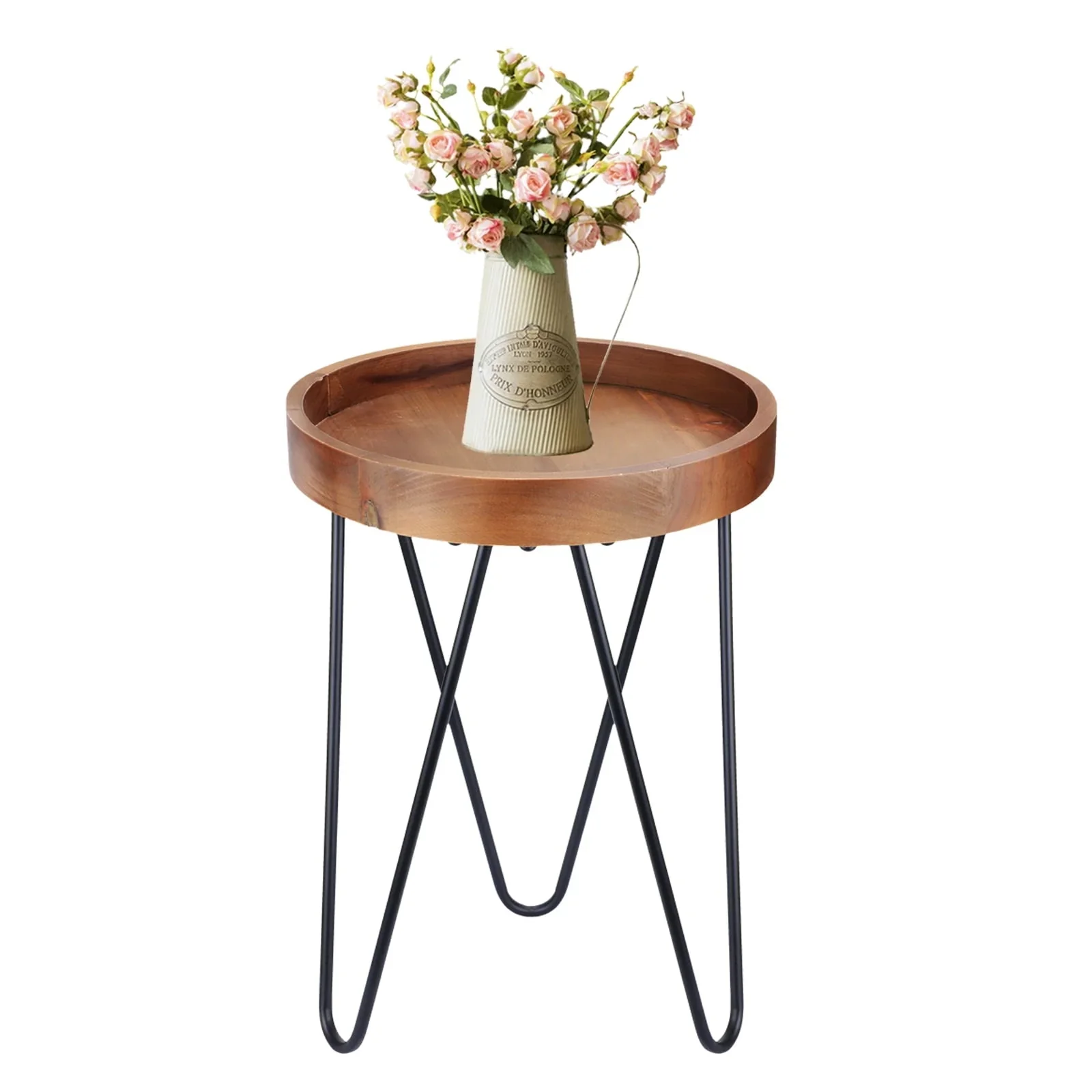 Plant Stand MUMTOP  Flower Pots Holder Round End Table for Indoor Outdoor Garden & Patio