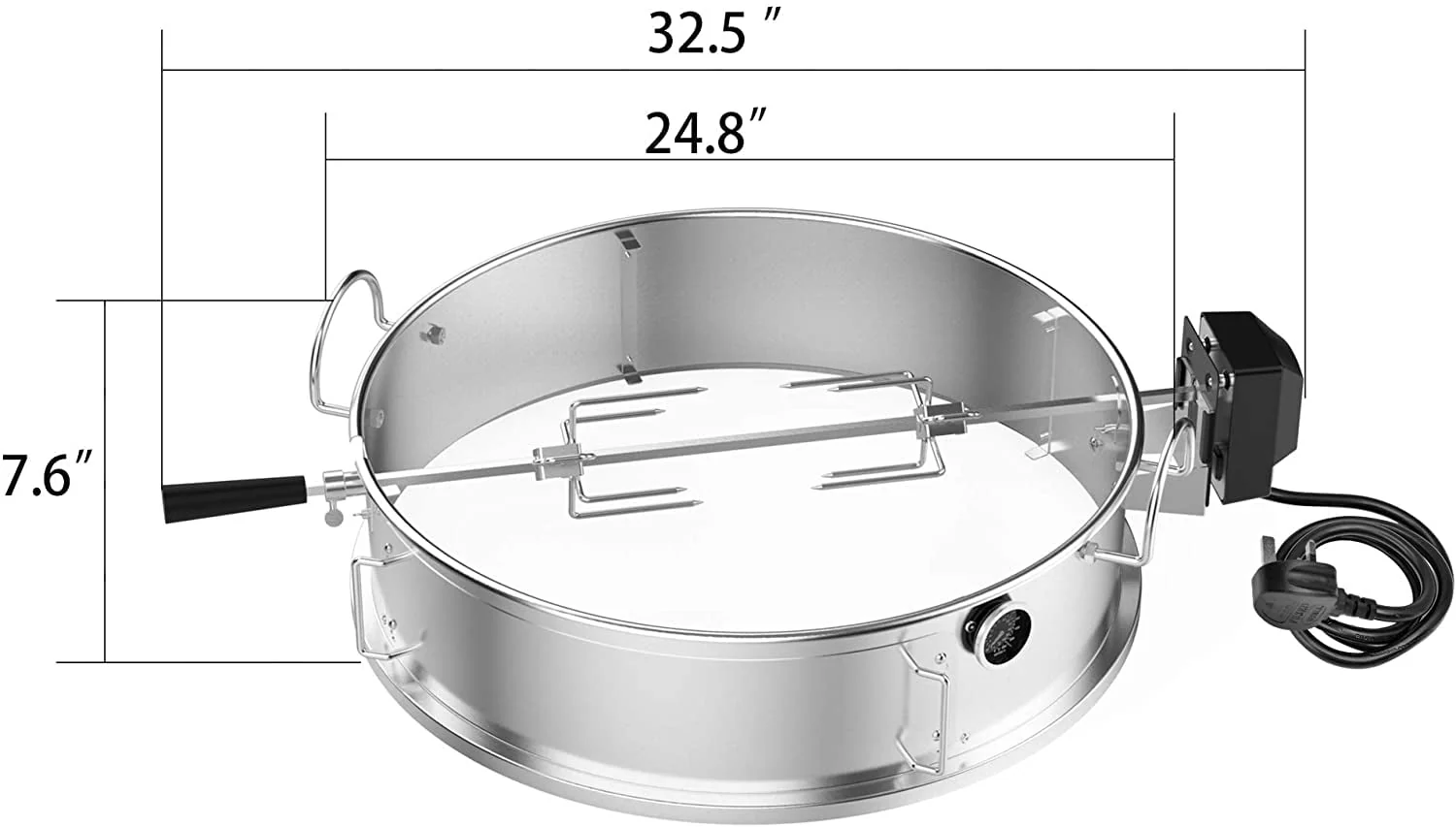 Multi-Purpose Rotisserie Ring Kit for Weber 22 1/2" Kettle Grill - Image 6