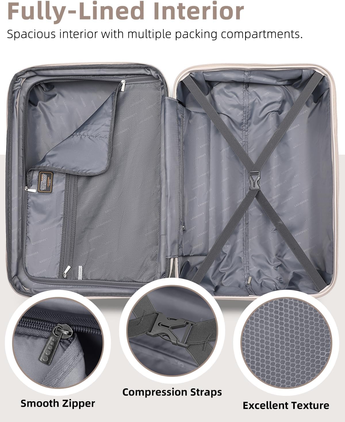 Ensemble de 6 valises, ensemble de valises rigides extensibles avec roulettes multidirectionnelles, ensemble de bagages à roulettes légers