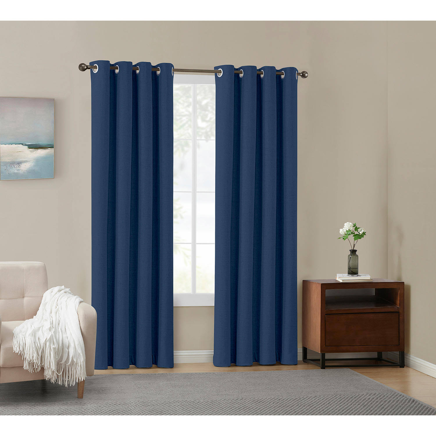 Member's Mark Renwick Grommet Window Panel Pair - Indigo - 52x84