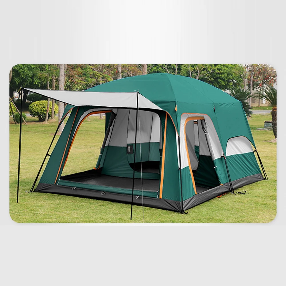12-Person Family Cabin Tent with Divided Curtains(Dark Green) - Image 9