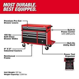 Coffre à outils et armoire combinés MW haute capacité 46 po à 18 tiroirs 48-22-8546