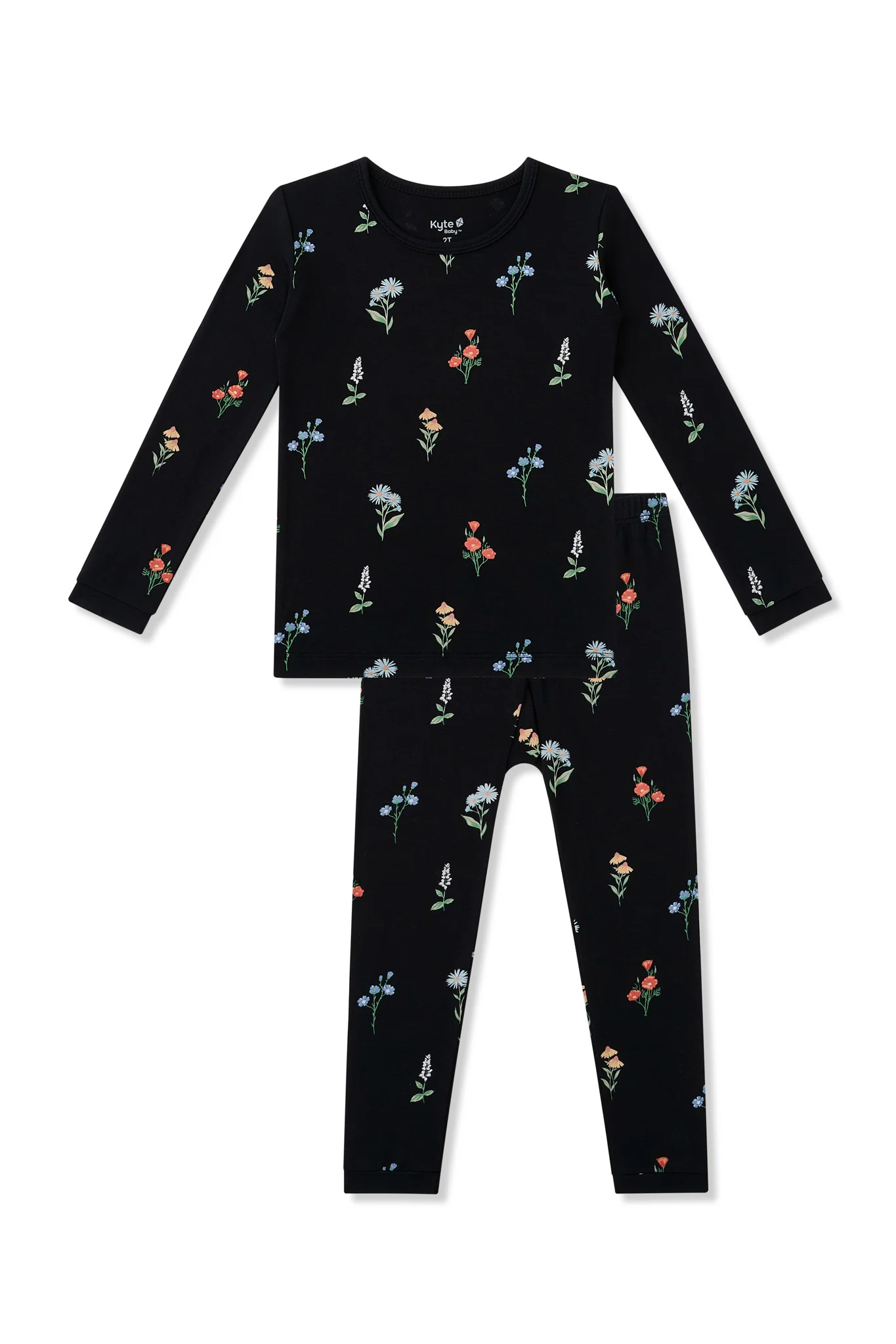 Long Sleeve Pajamas in Midnight Wildflower