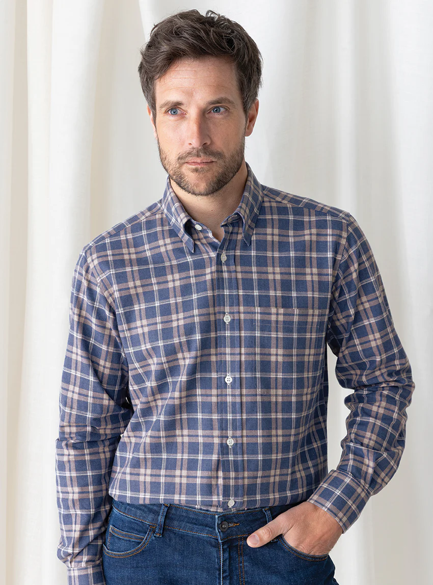 Chemise homme 100% coton Bleu Jean