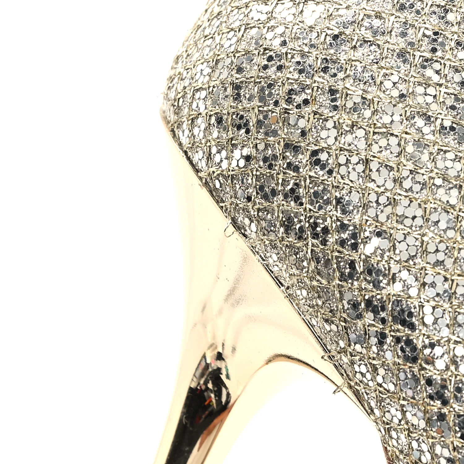 Glitter Fabric Romy 85 Pumps 37.5 Champagne
