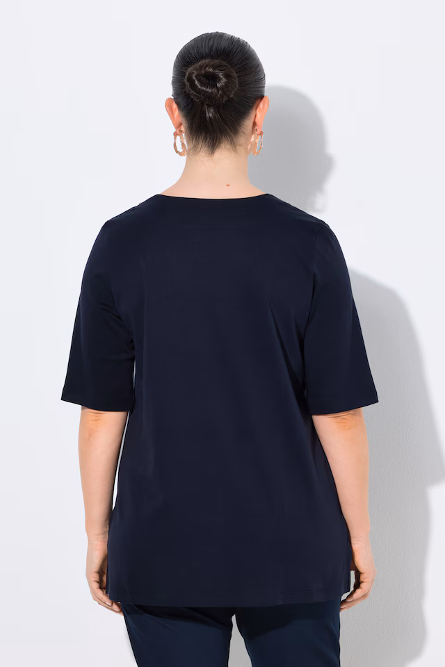 Rhinestone Neckline Pima Cotton Tee