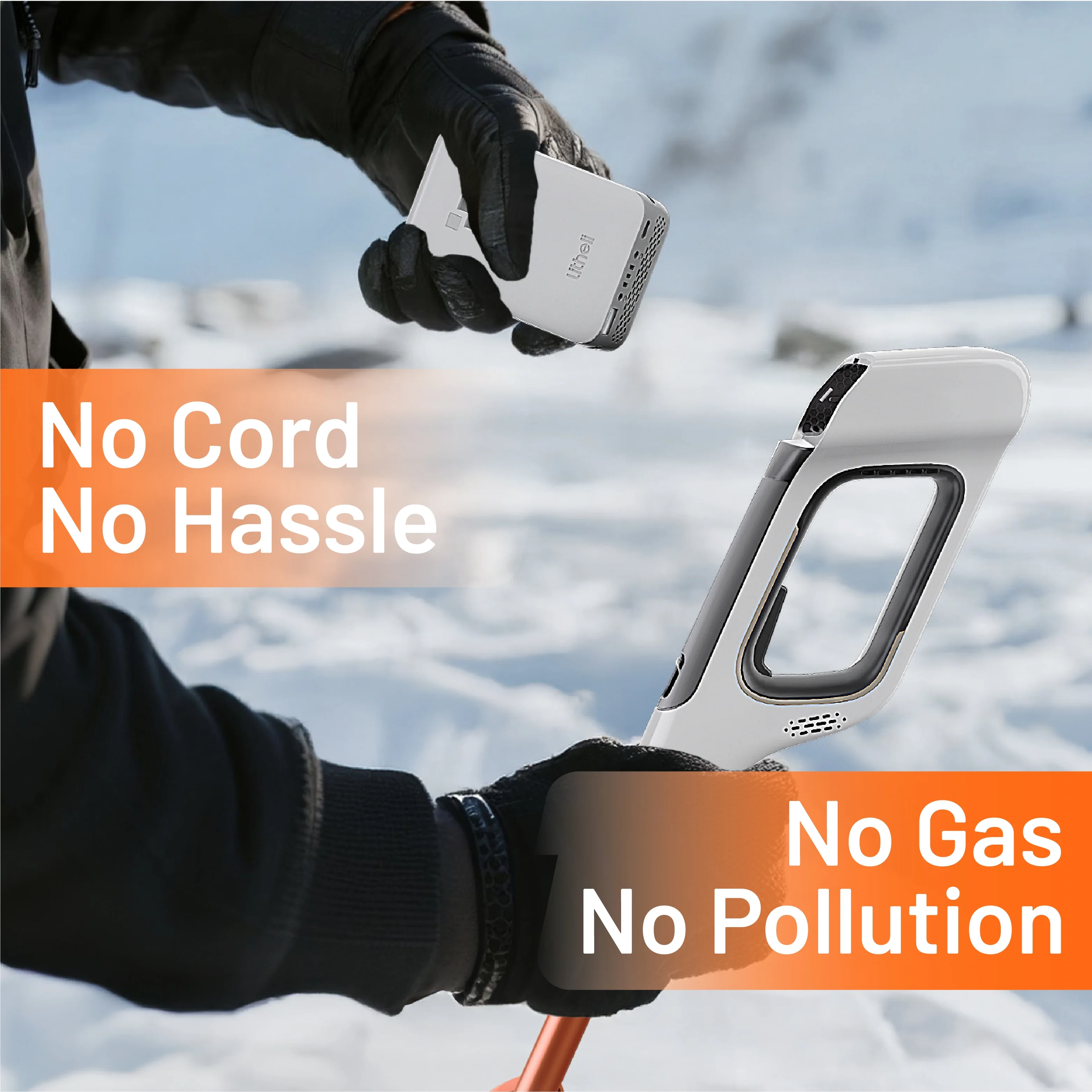 20V Cordless Snow Shovel, 13-inch Battery Powered Snow Thrower, with Auxiliary Handle and 4.0Ah+2.0Ah Portable Battery - Image 5