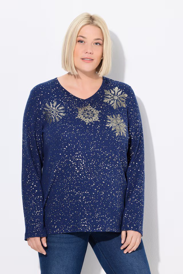 Metallic Snowflake Sweatshirt