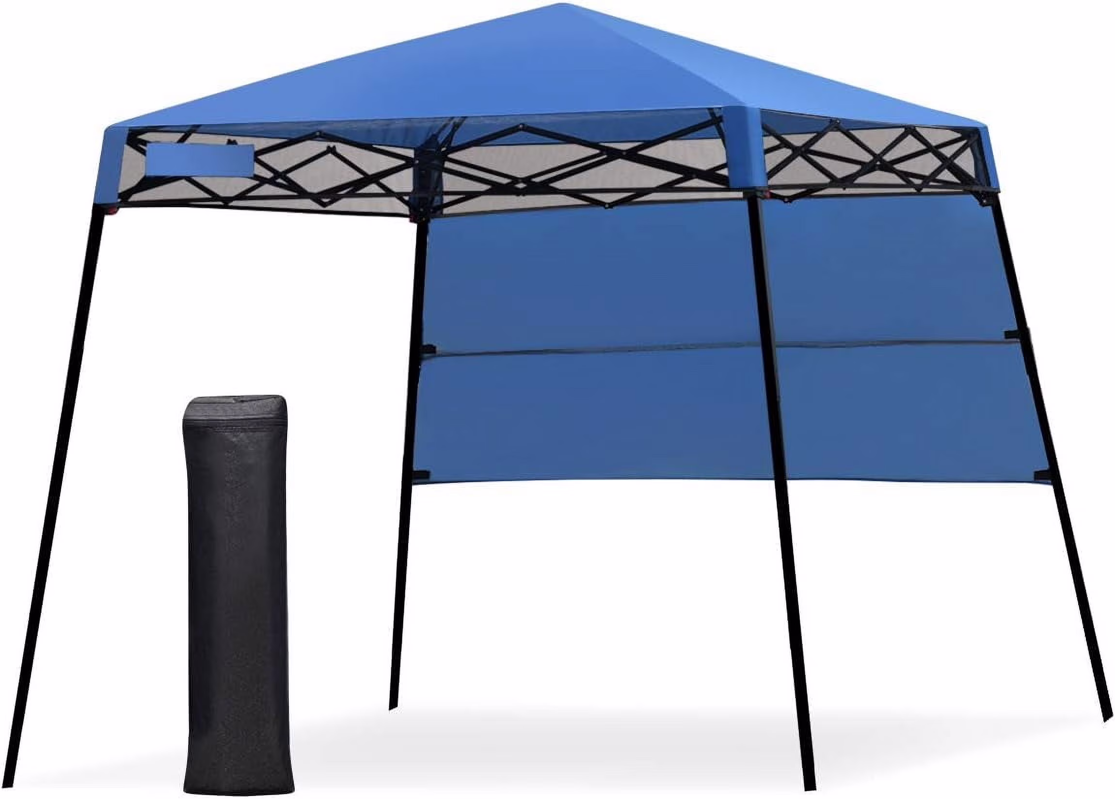 7x7 Ft Pop Up Canopy, Slant Leg Outdoor Tent with Carry Bag 4 Stakes, Compact Portable Canopy Tent for Hiking Camping Fishing Picnic, 7x7 Base, 6x6 top(7' x 7'/White) - Image 3