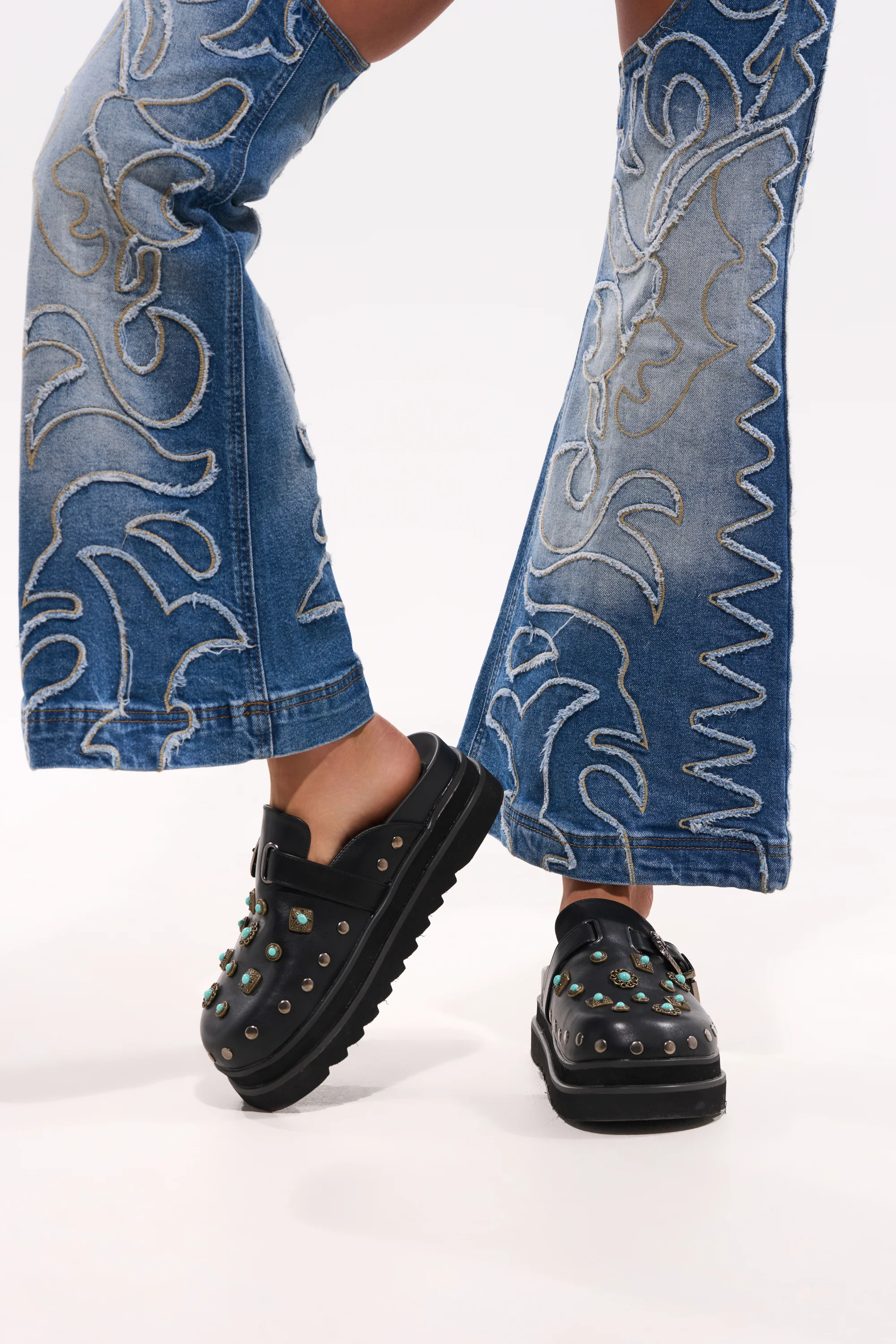AZALEA WANG MAVIS FLAT EMBELLISHED CLOG - Akira Store
