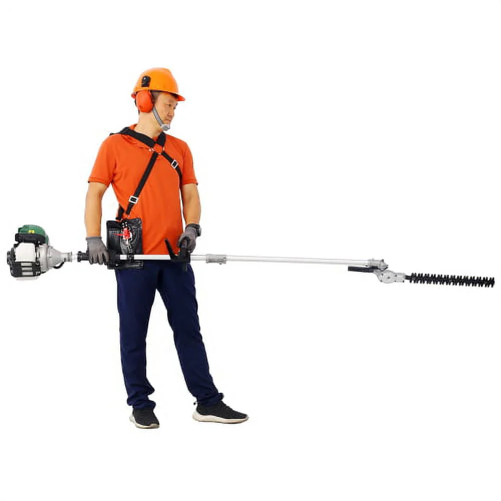 9 in 1 Multi-Functional Trimming Tool, 38CC 4 stroke Garden Tool System with Gas Pole Saw, Hedge Trimmer, Grass Trimmer and Brush Cutter, EPA Compliant