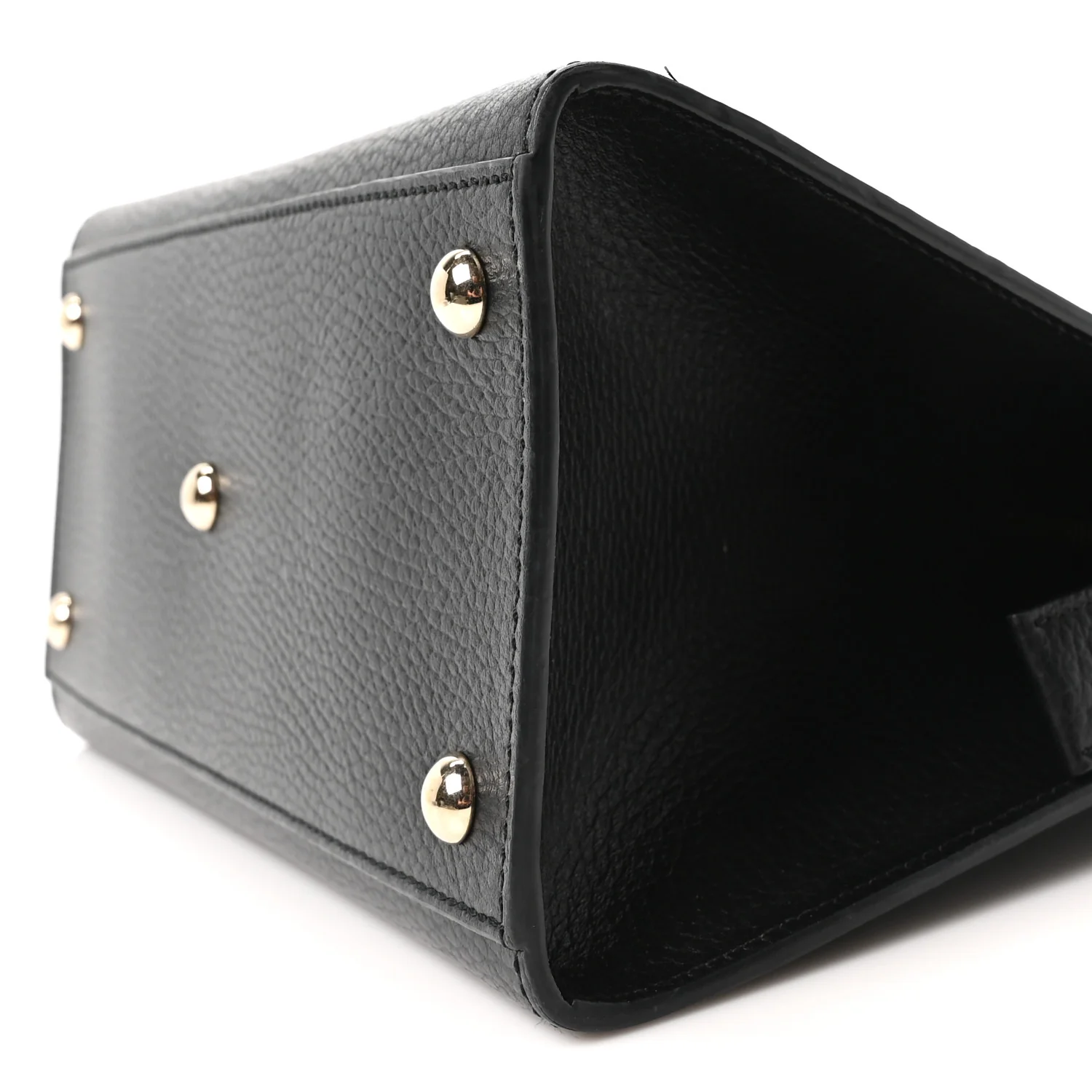 Dollar Calfskin Medium Soho Top Handle Satchel Black